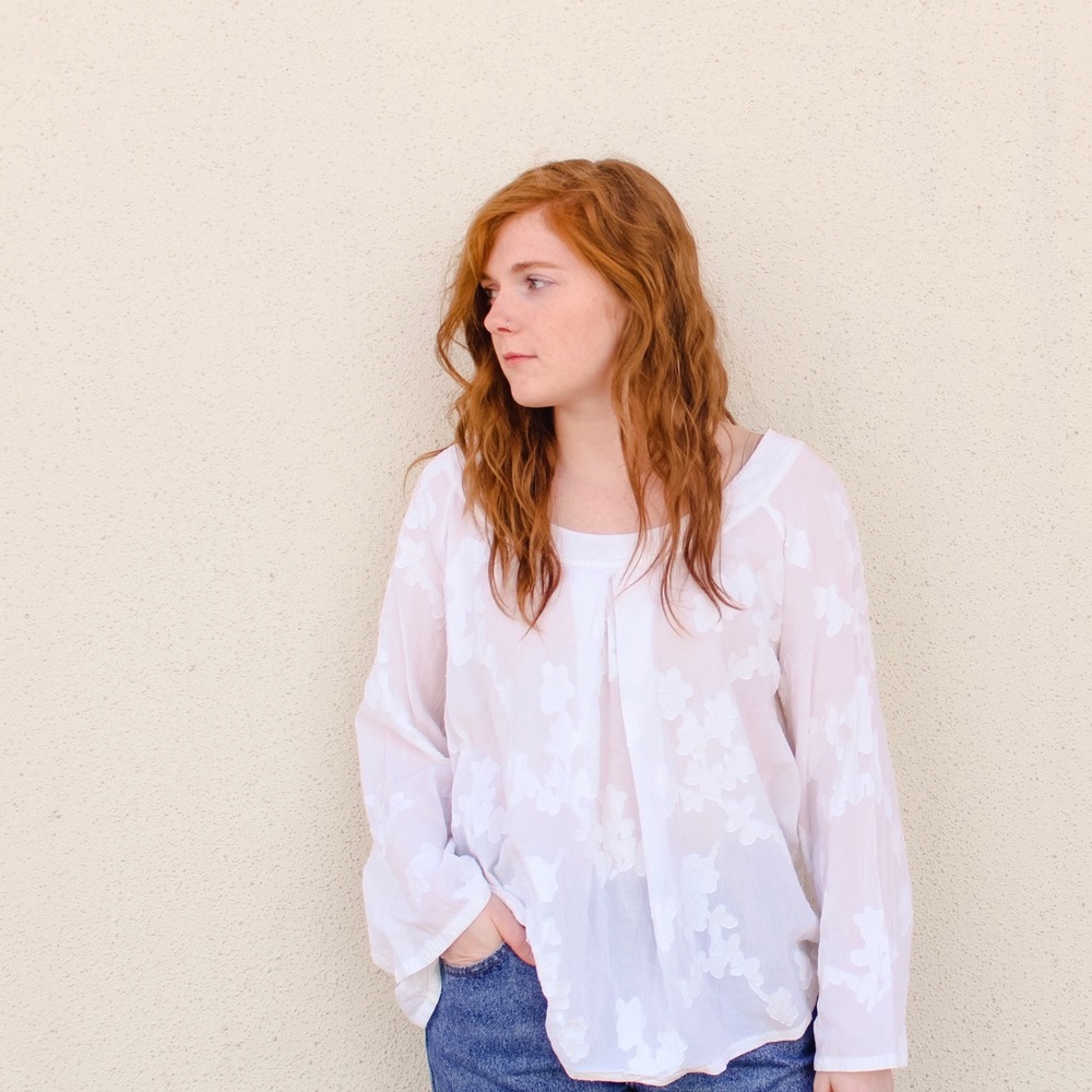 Tommy Bahama White Floral Blouse